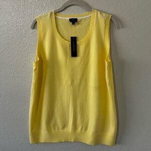TALBOTS | NWT Pima Cotton Yellow Sleeveless Sweater Shell Tank Top Size 1X